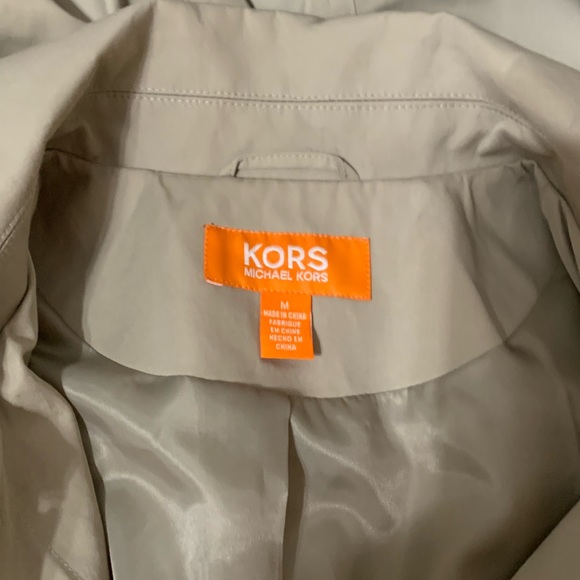 Michael Kors Khaki Belted Trench Rain Coat Size M - Picture 10 of 13